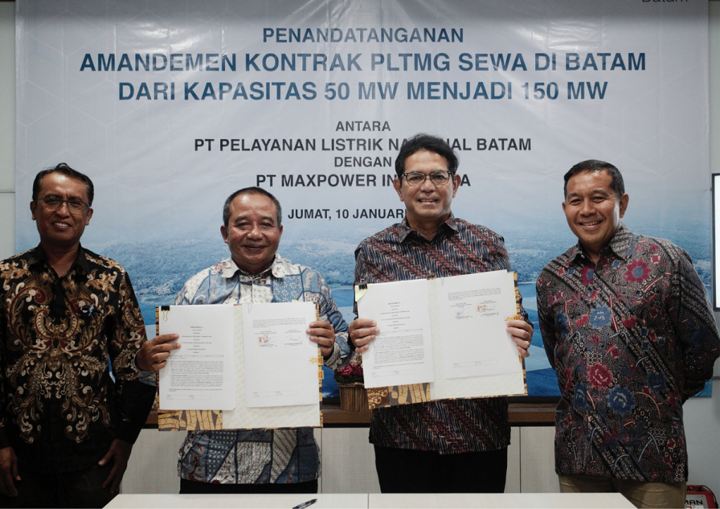 Signing of the 150 MW Gas-Fired Power Plant Amendment Agreement in Batam between Maxpower Indonesia and PLN Batam